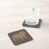 Engelse Bulldog Silhouette Mocha Brown Bier Onderzetter (Rechterzijde)