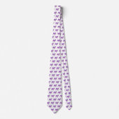 Engelse Bulldog Silhouette Paarse witte nek Stropdas (Voorkant)