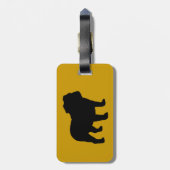 Engelse Bulldog Silhouetten met aangepaste tekst Bagagelabel (Achterkant verticaal)