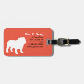 Engelse Bulldog Silhouetten met aangepaste tekst Bagagelabel (Voorkant horizontaal)