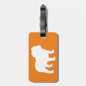 Engelse Bulldog Silhouetten met aangepaste tekst Bagagelabel (Achterkant verticaal)