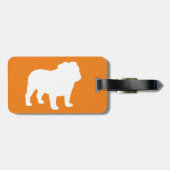 Engelse Bulldog Silhouetten met aangepaste tekst Bagagelabel (Achterkant horizontaal)