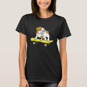 Engelse Bulldog Skateboarding Dog Skater Bulldog T-shirt
