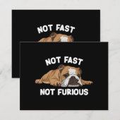 Engelse Bulldog slaapt niet snel niet woedend plez Bedankkaart (Voorkant / Achterkant)