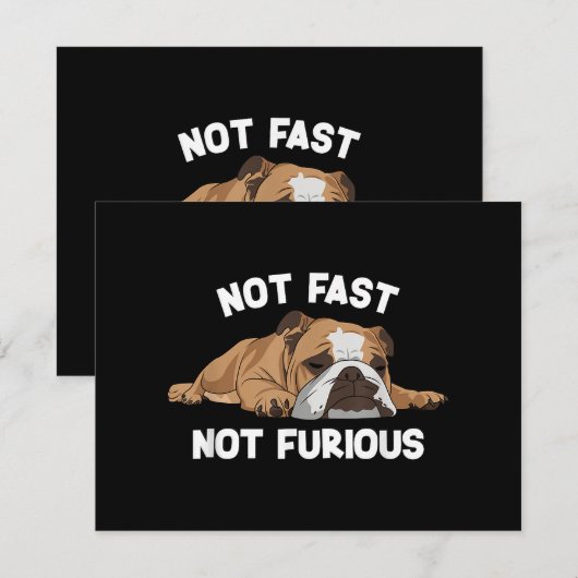 Engelse Bulldog slaapt niet snel niet woedend plez Bedankkaart (Voorkant / Achterkant)