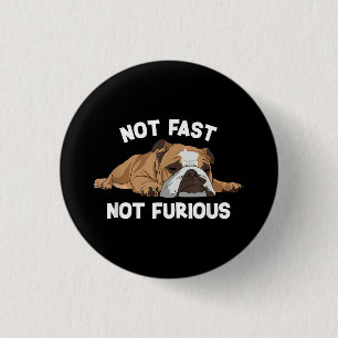 Engelse Bulldog slaapt niet snel niet woedend plez Ronde Button 3,2 Cm