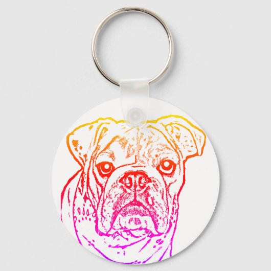 Engelse bulldog sleutelhanger (Voorkant)