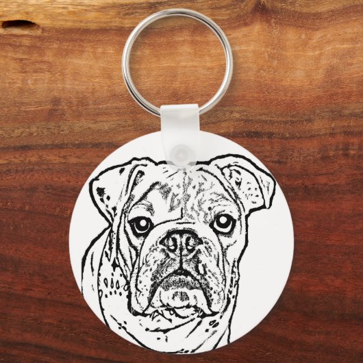 Engelse bulldog sleutelhanger (Voorkant)