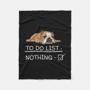 Engelse Bulldog Slogan Takenlijst Niets  Fleece Deken