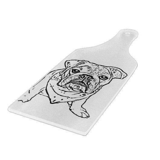 Engelse bulldog snijplaat snijplank (Hoek)
