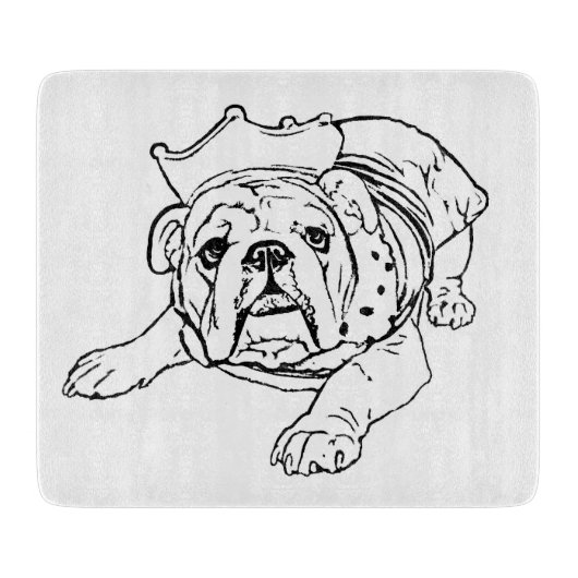 Engelse bulldog snijplaat snijplank (Voorkant)