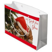 Engelse Bulldog Snoozing Large kerstcadeautas Groot Cadeauzakje (Achterkant Gekanteld)