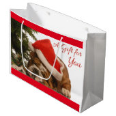 Engelse Bulldog Snoozing Large kerstcadeautas Groot Cadeauzakje (Voorkant Gekanteld)