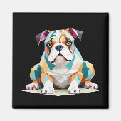 Engelse Bulldog Speelse Schattige Fun Animal Schat Magneet (Voorkant)
