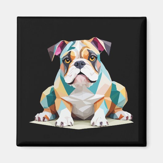Engelse Bulldog Speelse Schattige Fun Animal Schat Magneet (Voorkant)