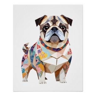 Engelse Bulldog Speelse Schattige Fun Animal Schat Perfect Poster