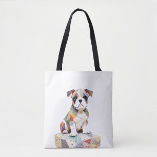 Engelse Bulldog Speelse Schattige Fun Animal Schat Tote Bag