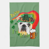Engelse Bulldog St Patricks Day Theedoek (Verticaal)