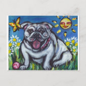 Engelse Bulldog sun glimlach Briefkaart (Voorkant)
