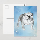 Engelse Bulldog tekening Briefkaart (Voorkant / Achterkant)