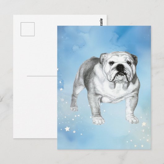 Engelse Bulldog tekening Briefkaart (Voorkant / Achterkant)