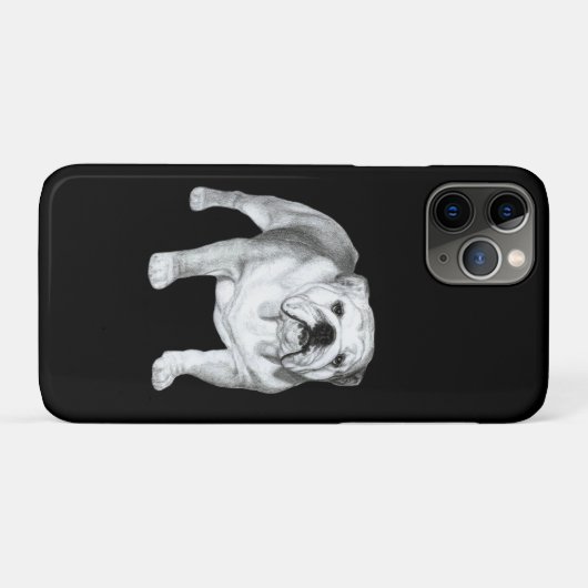 Engelse Bulldog tekening Case-Mate iPhone Case (Achterkant (horizontaal))