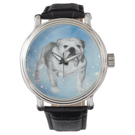 Engelse Bulldog tekening Horloge