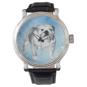 Engelse Bulldog tekening Horloge