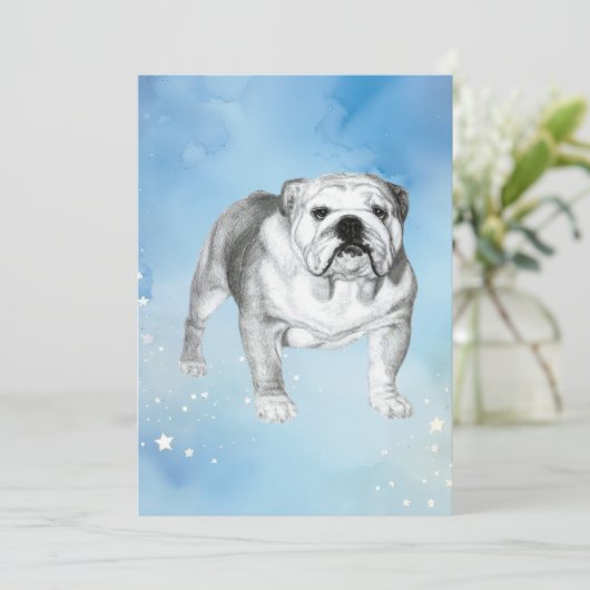 Engelse Bulldog tekening Kaart (Staand voorkant)