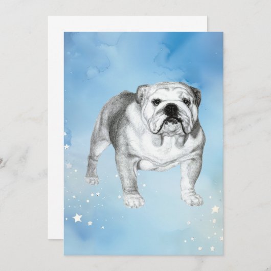 Engelse Bulldog tekening Kaart (Voorkant / Achterkant)