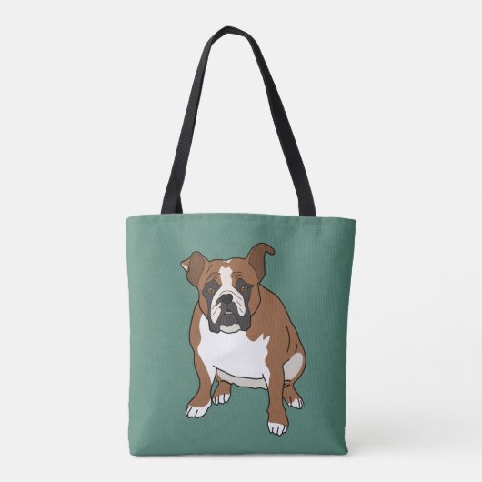 Engelse Bulldog Tote Bag (Achterkant)