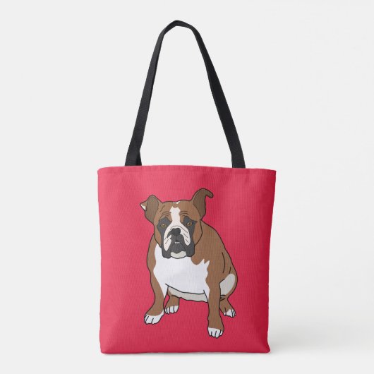 Engelse Bulldog Tote Bag (Achterkant)