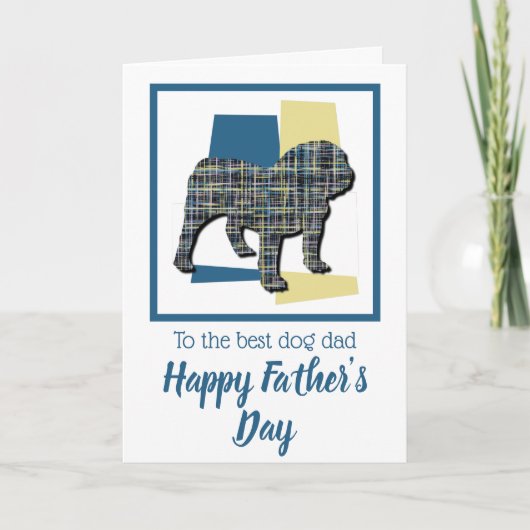 Engelse Bulldog TriColor Veerderdag Kaart (Voorkant)