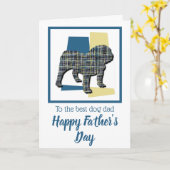 Engelse Bulldog TriColor Veerderdag Kaart (Gele Bloem)