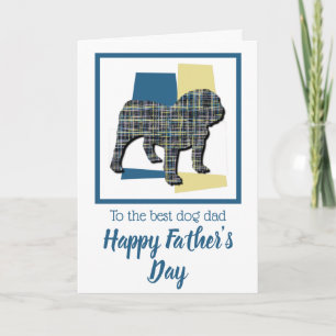 Engelse Bulldog TriColour Vaderdag Kaart