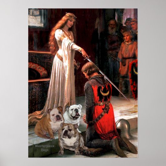 Engelse Bulldog Trio - De Eerbetuiging Poster (Voorkant)