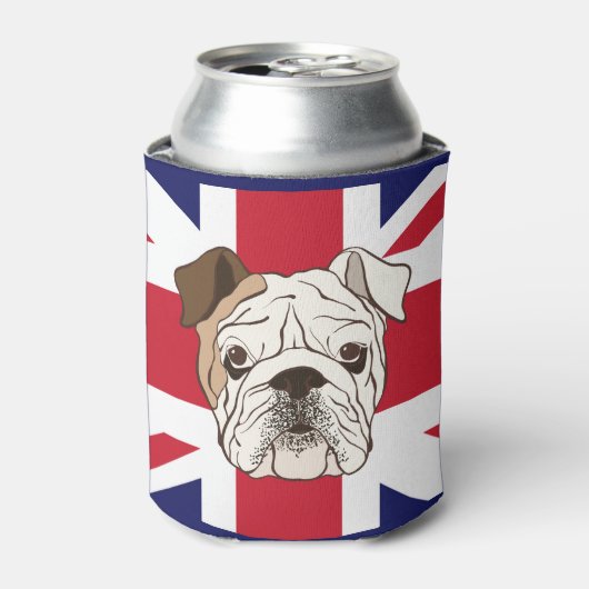 Engelse Bulldog & Union Jack Can Blikjeskoeler (Blikje Voorkant)