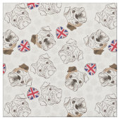 Engelse Bulldog & Union Jack Fabric van de Yard Stof (Close Up)