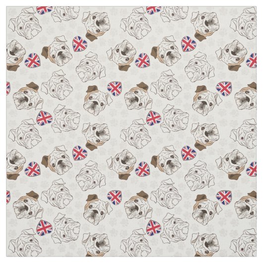 Engelse Bulldog & Union Jack Fabric van de Yard Stof (Swatch)