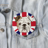 Engelse Bulldog & Union Jack Round Button (In situ)