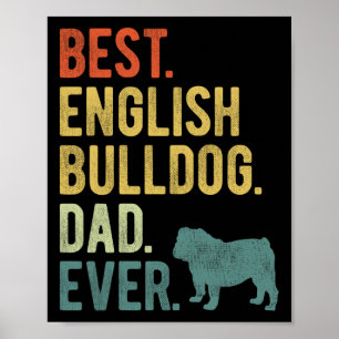 Engelse bulldog vader ooit hond papa vader39s dag poster