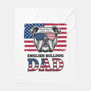 Engelse Bulldog Vader Patriottisch Vintage Shirt O Fleece Deken