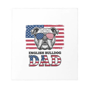 Engelse Bulldog Vader Patriottisch Vintage Shirt O Notitieblok