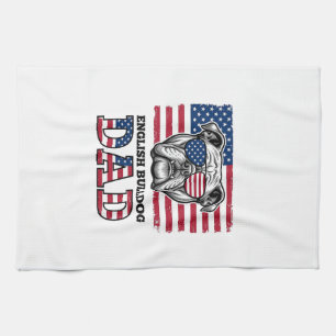 Engelse Bulldog Vader Patriottisch Vintage Shirt O Theedoek