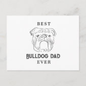 Engelse Bulldog Vader Vaderdag Wenskaart Briefkaart (Voorkant)