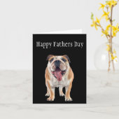 Engelse Bulldog Vaderdag Kaart (Gele Bloem)