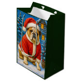 Engelse Bulldog Vakantie Medium Cadeauzakje (Voorkant Gekanteld)