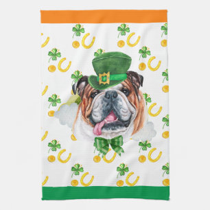 Engelse Bulldog Vakantiehuis Decoratie St. Patrick Theedoek
