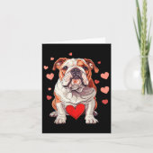 Engelse Bulldog Valentijnsdag Hart Hond Anima Kaart (Voorkant)