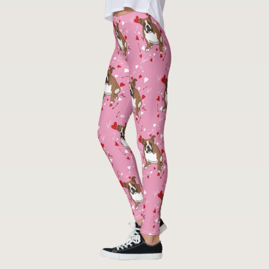 Engelse Bulldog Valentijnsdag Leggings (Links)